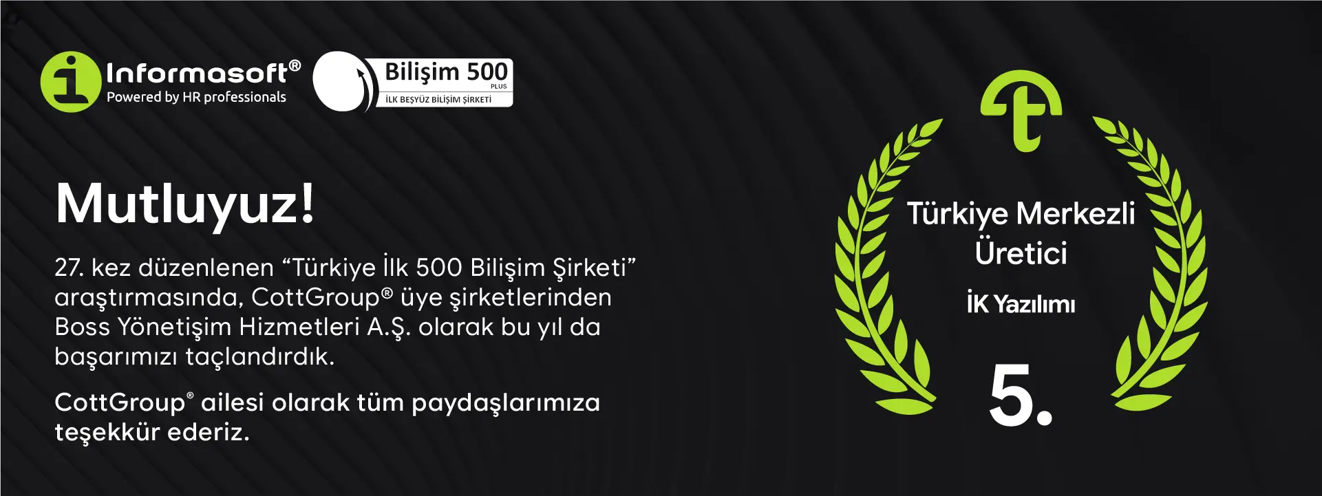 CottGroup Bilişim 500 Ödülleri